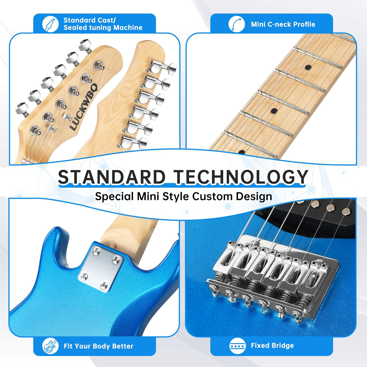 30 Inch Kids ST Style Mini Electric Guitar Beginner Kit with Amplifier G342