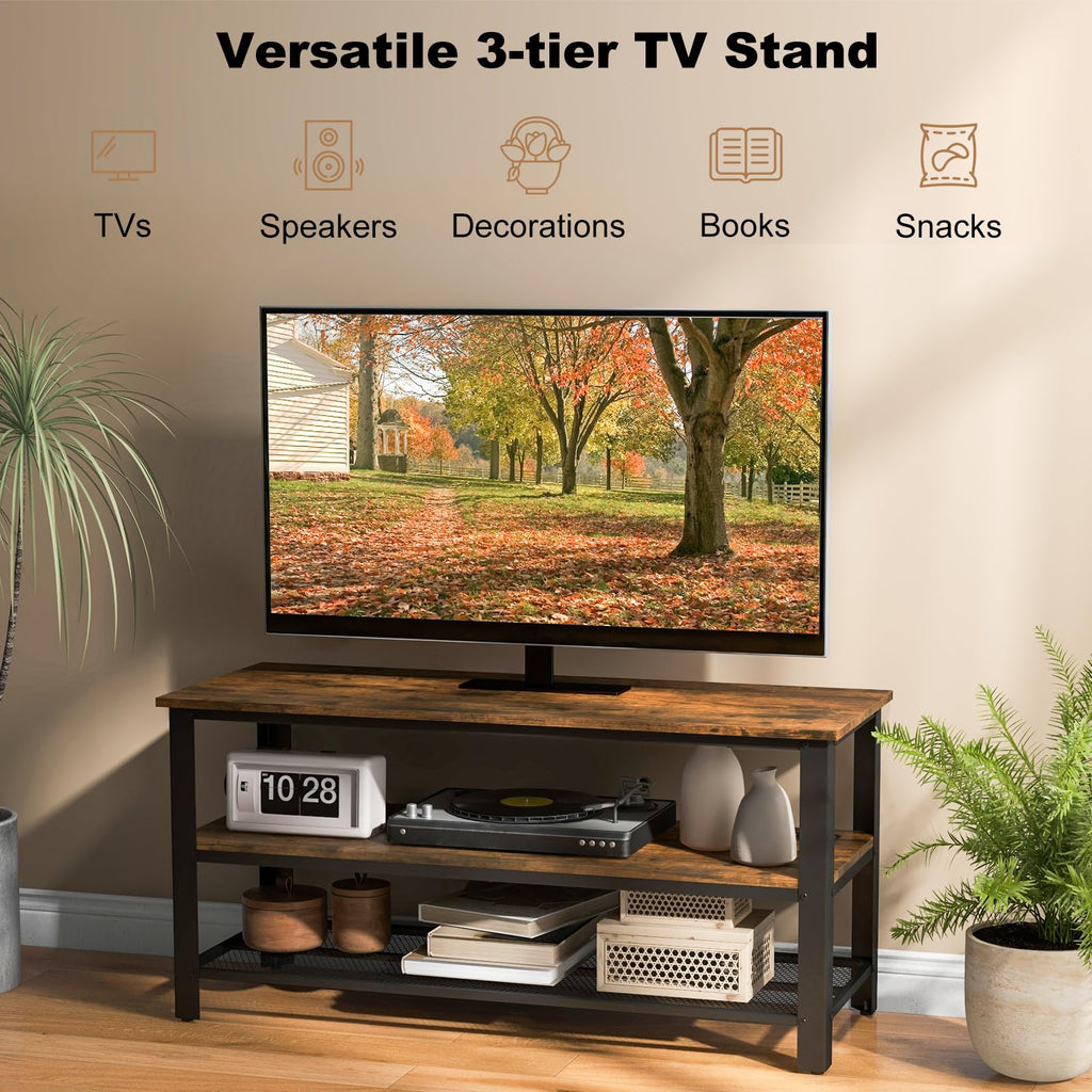 Small 3-Tier TV Stand with Power Outlets and USB Ports D47942