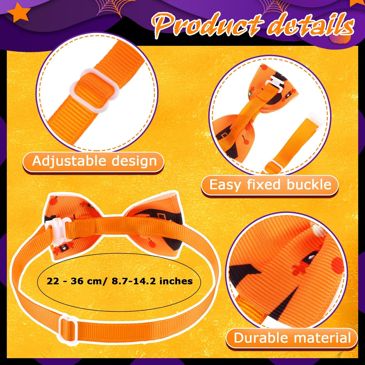240 Pcs Halloween Dog Bows Tie Collars S486477