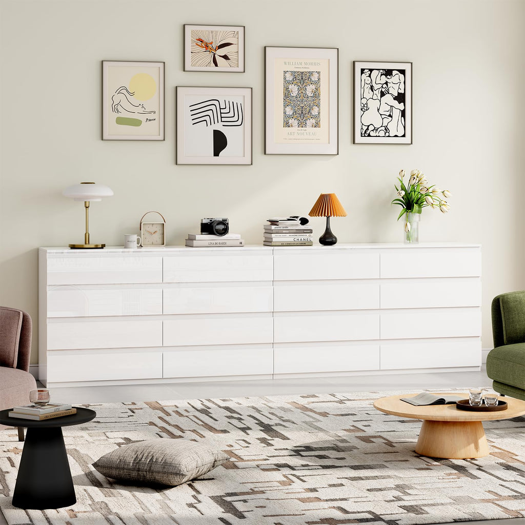 White 8 Drawer Wood Dresser C82528