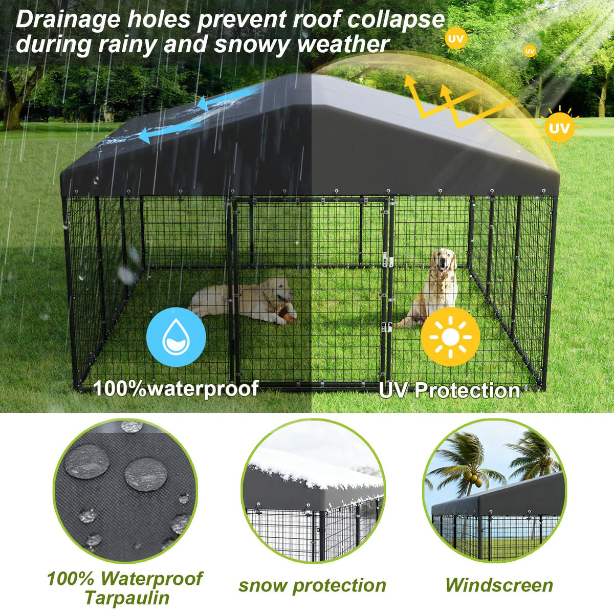 10 x 10 x 6 FT Outdoor Dog Kennel L651411