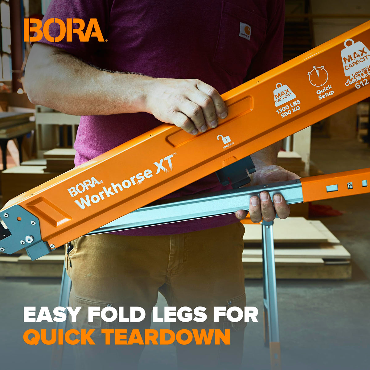 Adjustable Height Folding Sawhorse C366