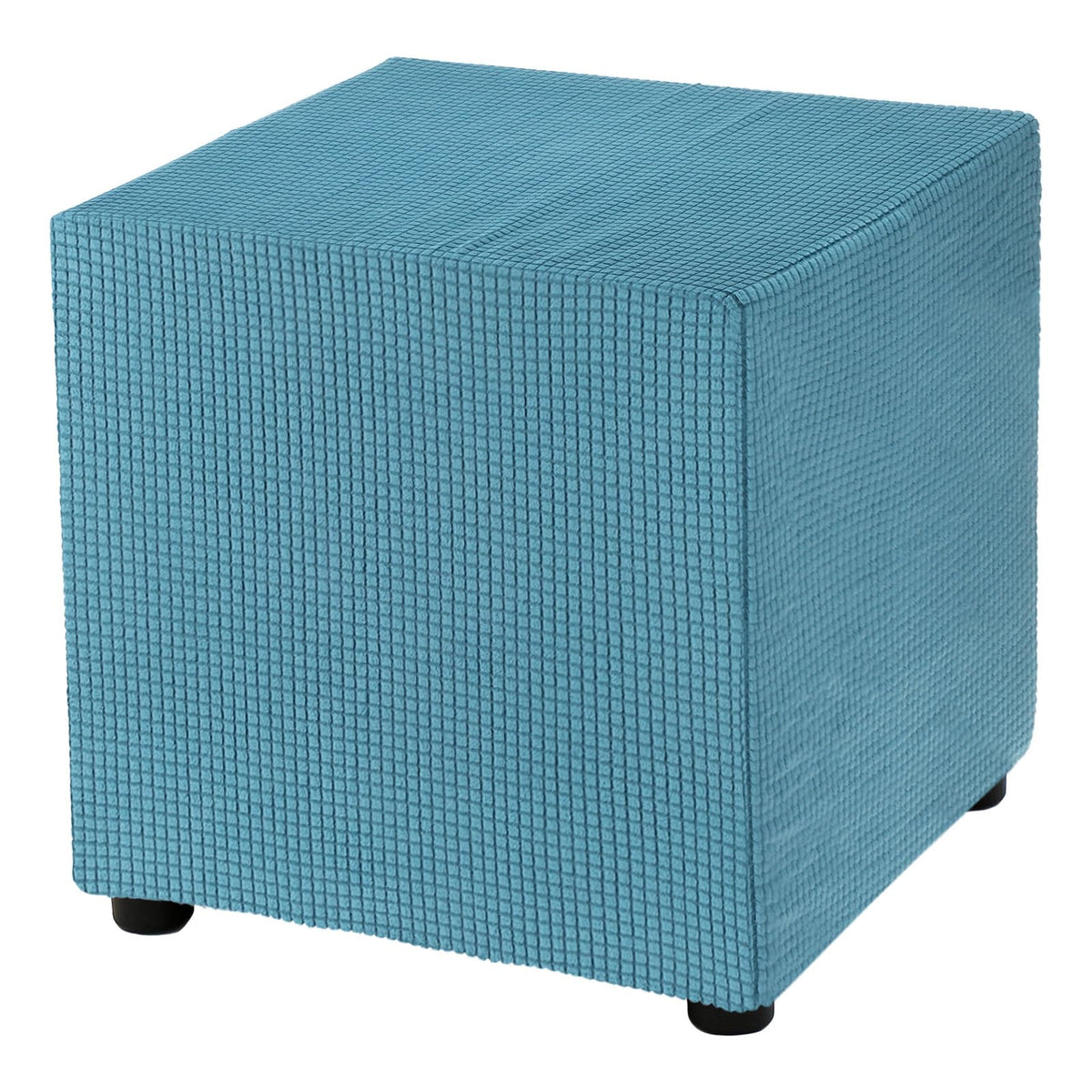 Teal Stretch Polyester Ottoman Cover P451114