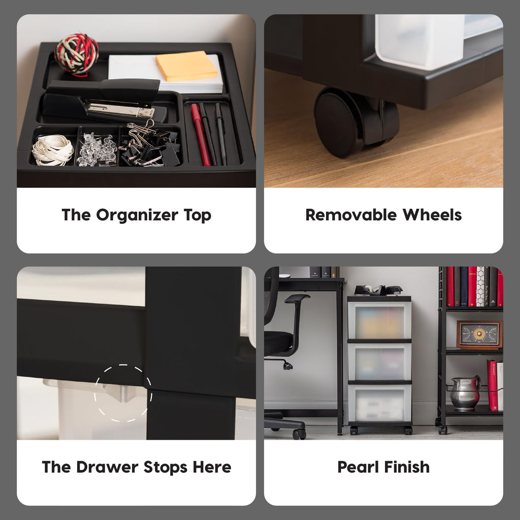 3 Drawer Rolling Storage Cart S929484