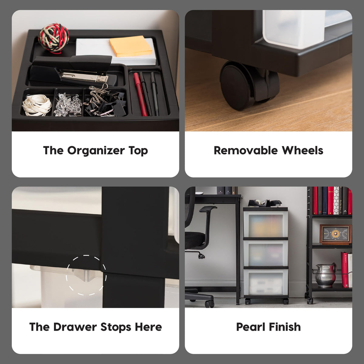 3 Drawer Rolling Storage Cart S929484
