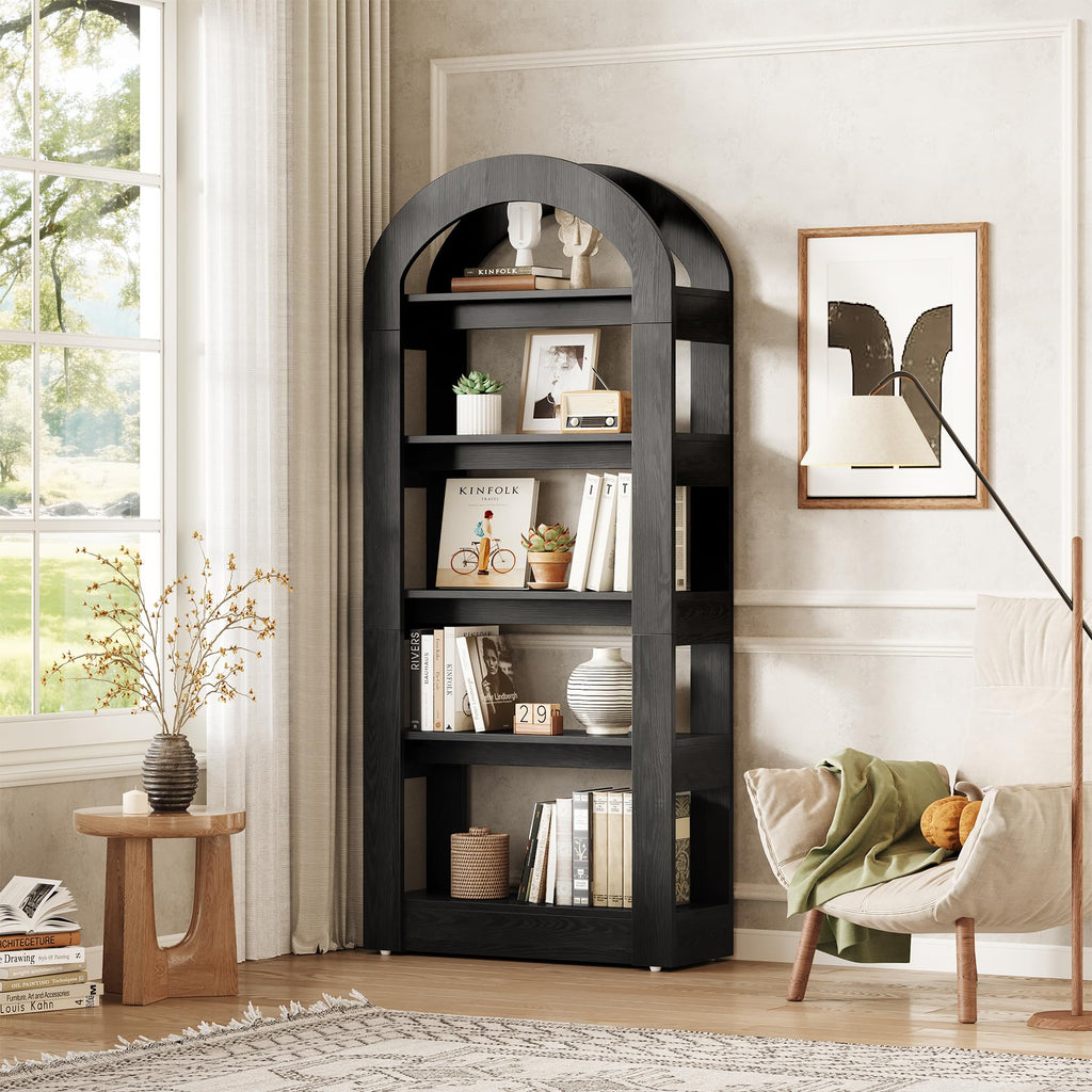 5-Tier Arch-Shaped Wooden Bookshelf R633659