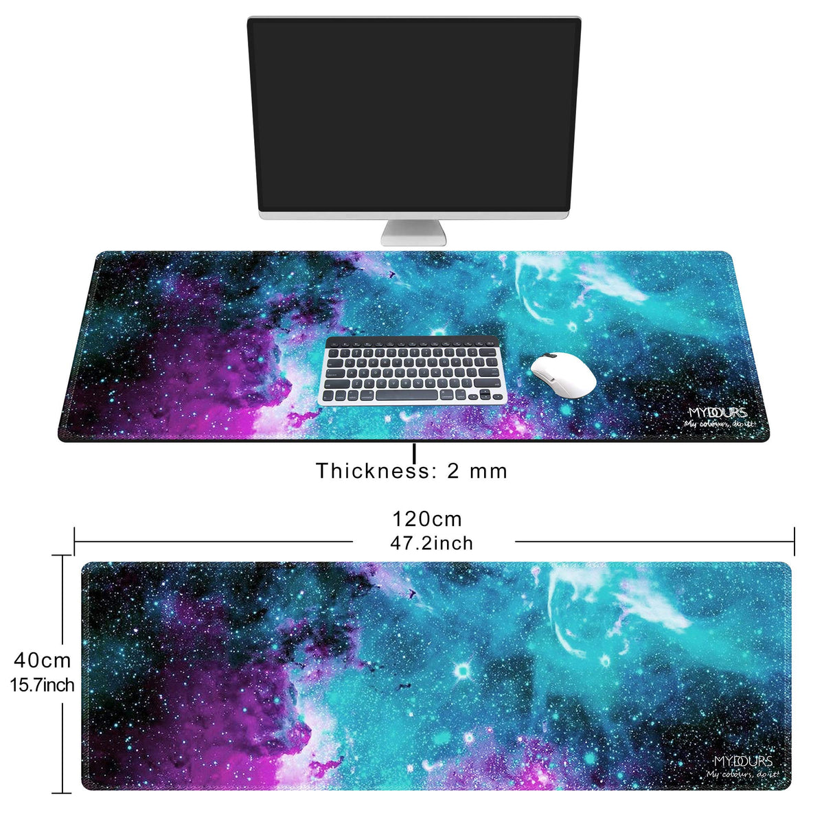 XXL Gaming Mouse Pad 48x16 Inches Fabric Non-Slip Rubber A9487