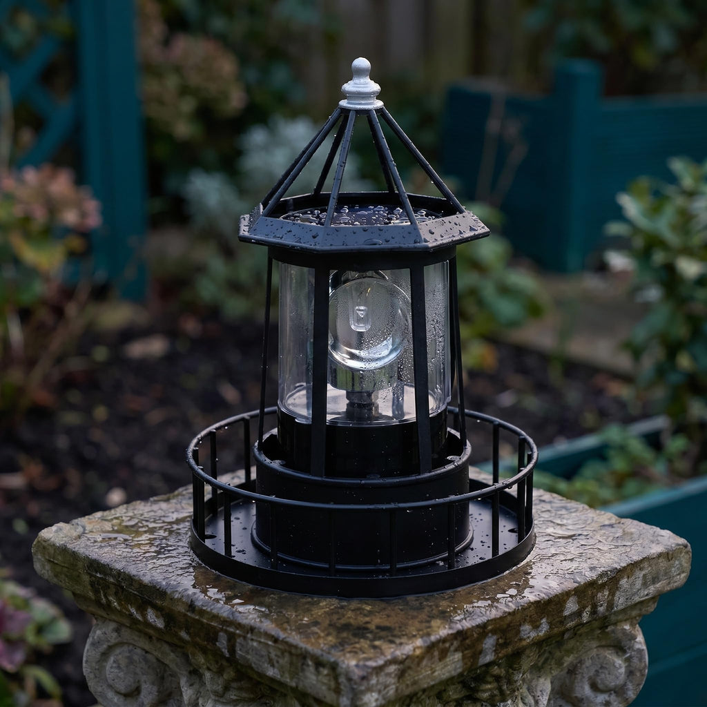 Solar Lighthouse Rotating LED Light IP65 Waterproof Outdoor Lamp F1342