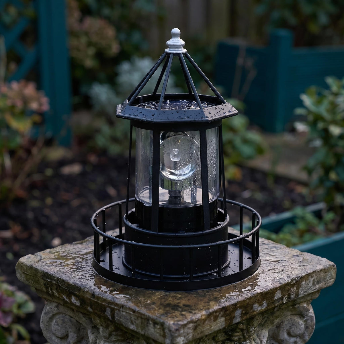 Solar Lighthouse Rotating LED Light IP65 Waterproof Outdoor Lamp F1342