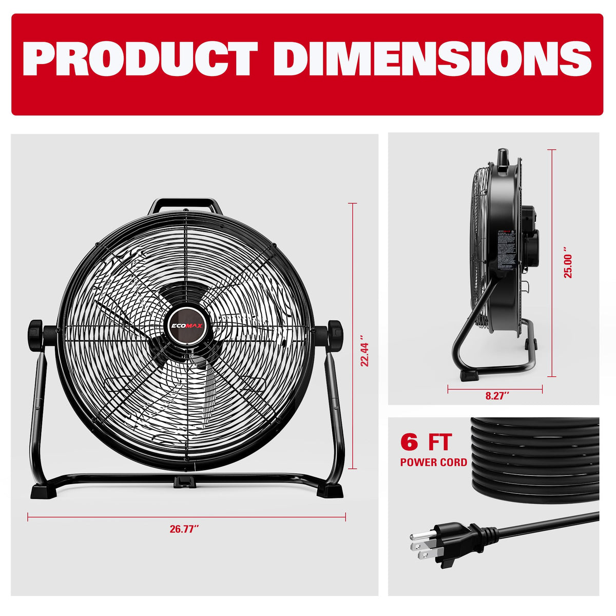 20-Inch 2300 CFM 3-Speed Industrial Drum Fan S465