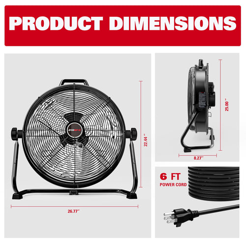 20-Inch 2300 CFM 3-Speed Industrial Drum Fan S465