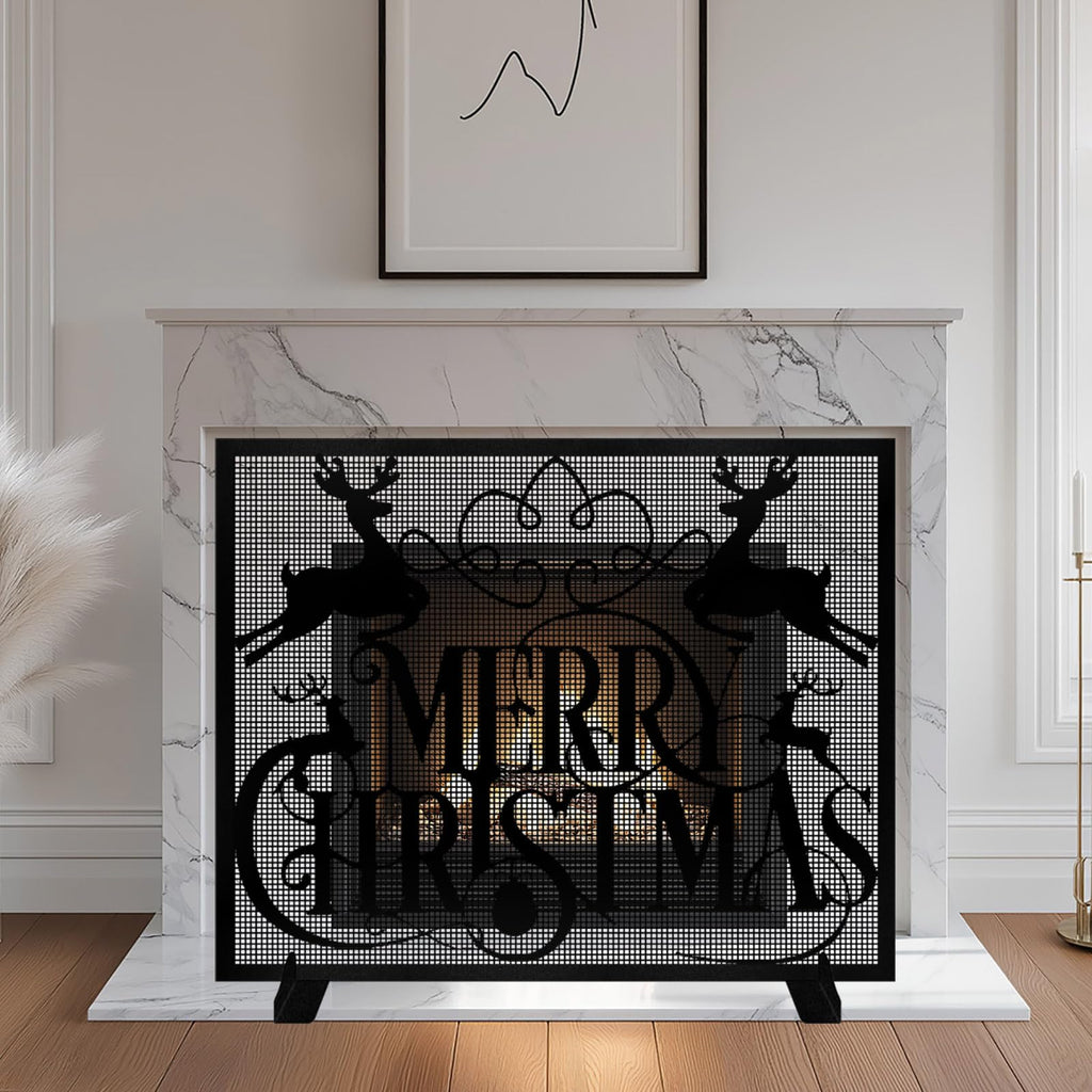 Christmas Fireplace Screen I352