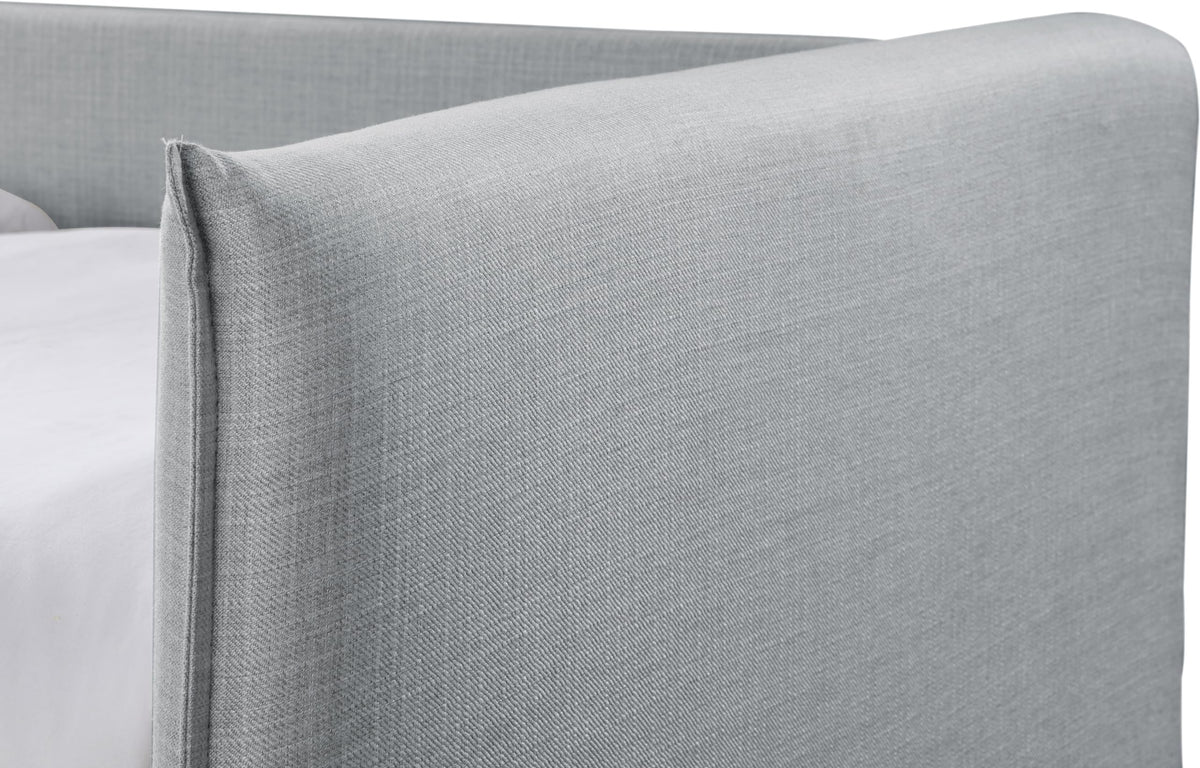 Light Grey Linen Textured Twin Daybed with Trundle Z861617