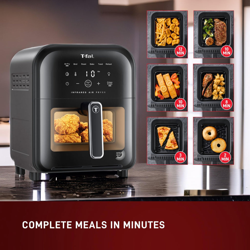 Infrared Air Fryer Toaster Oven Combo, 6 Qt Digital Touch Screen, 1550W, Black I516