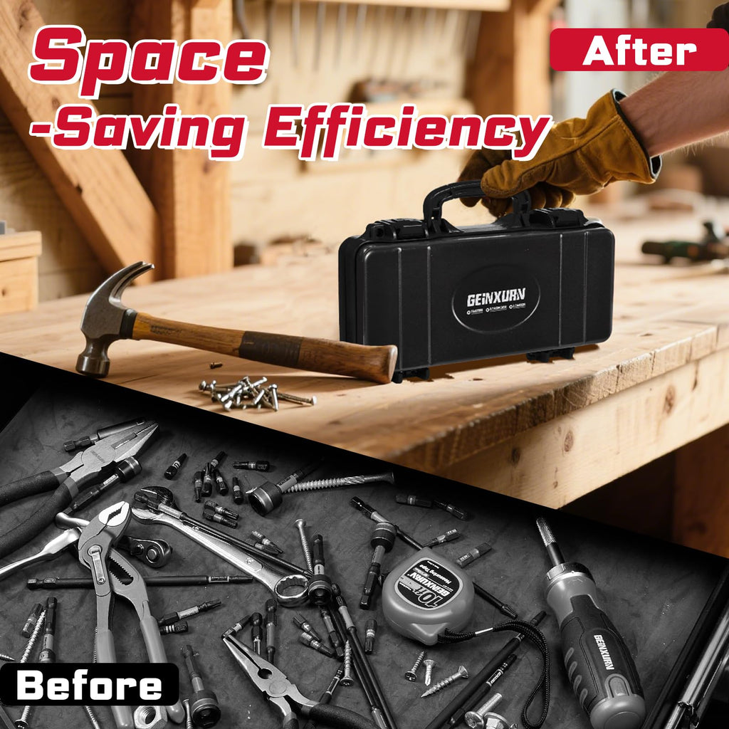 Black Steel Tool Box with Safety Latch and Handle F777139