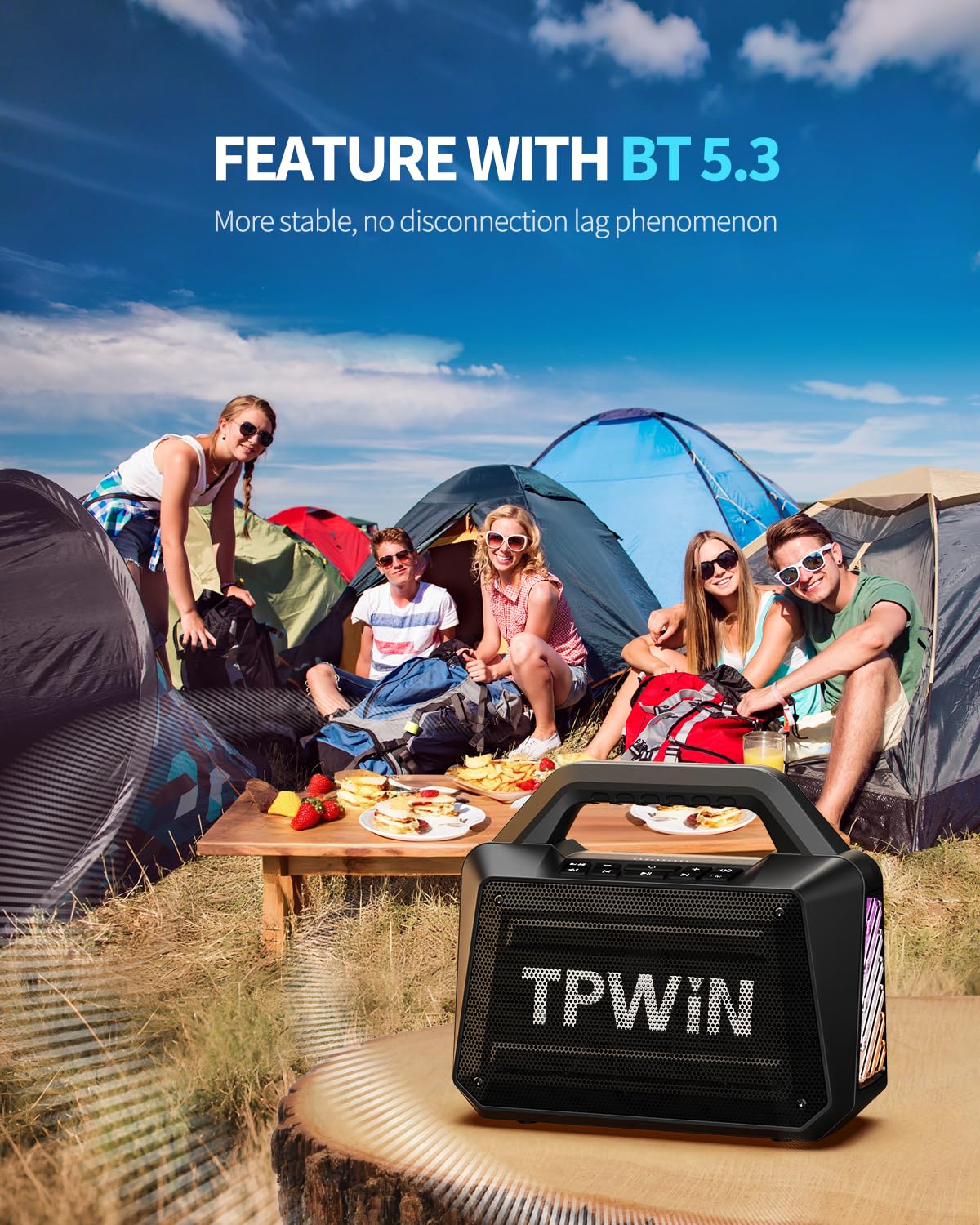 80W IPX6 Waterproof Portable Bluetooth Speaker Z98950