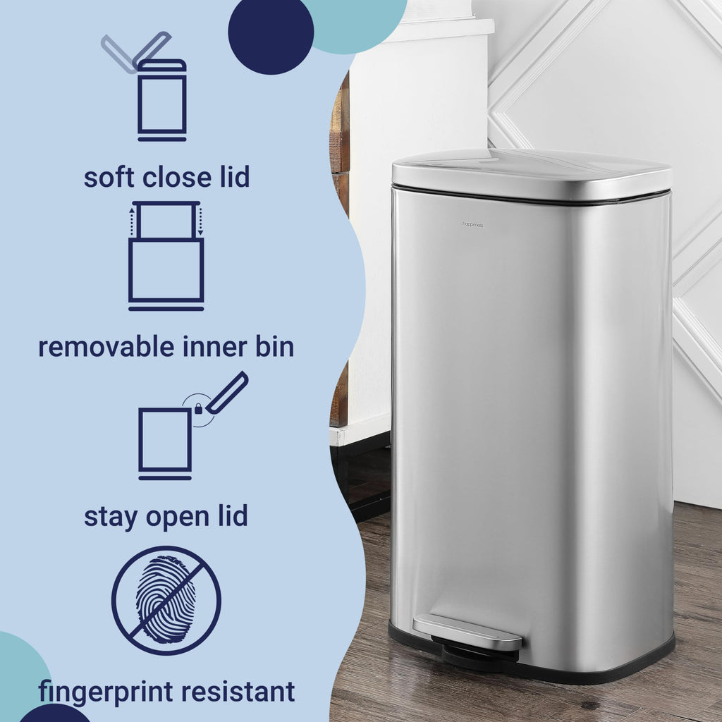 8 Gal Step Trash Can Soft Close 25" B116940