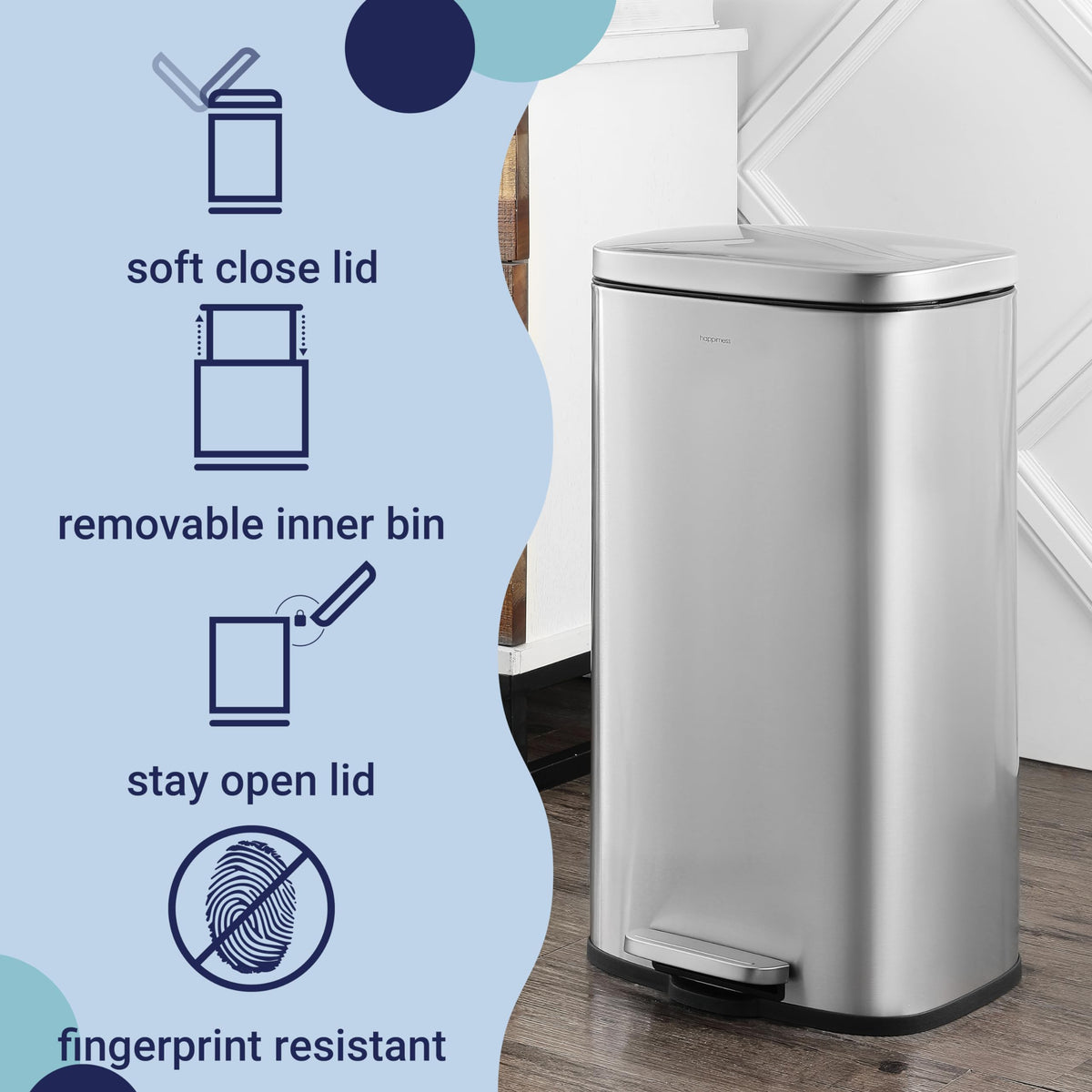 8 Gal Step Trash Can Soft Close 25" B116940