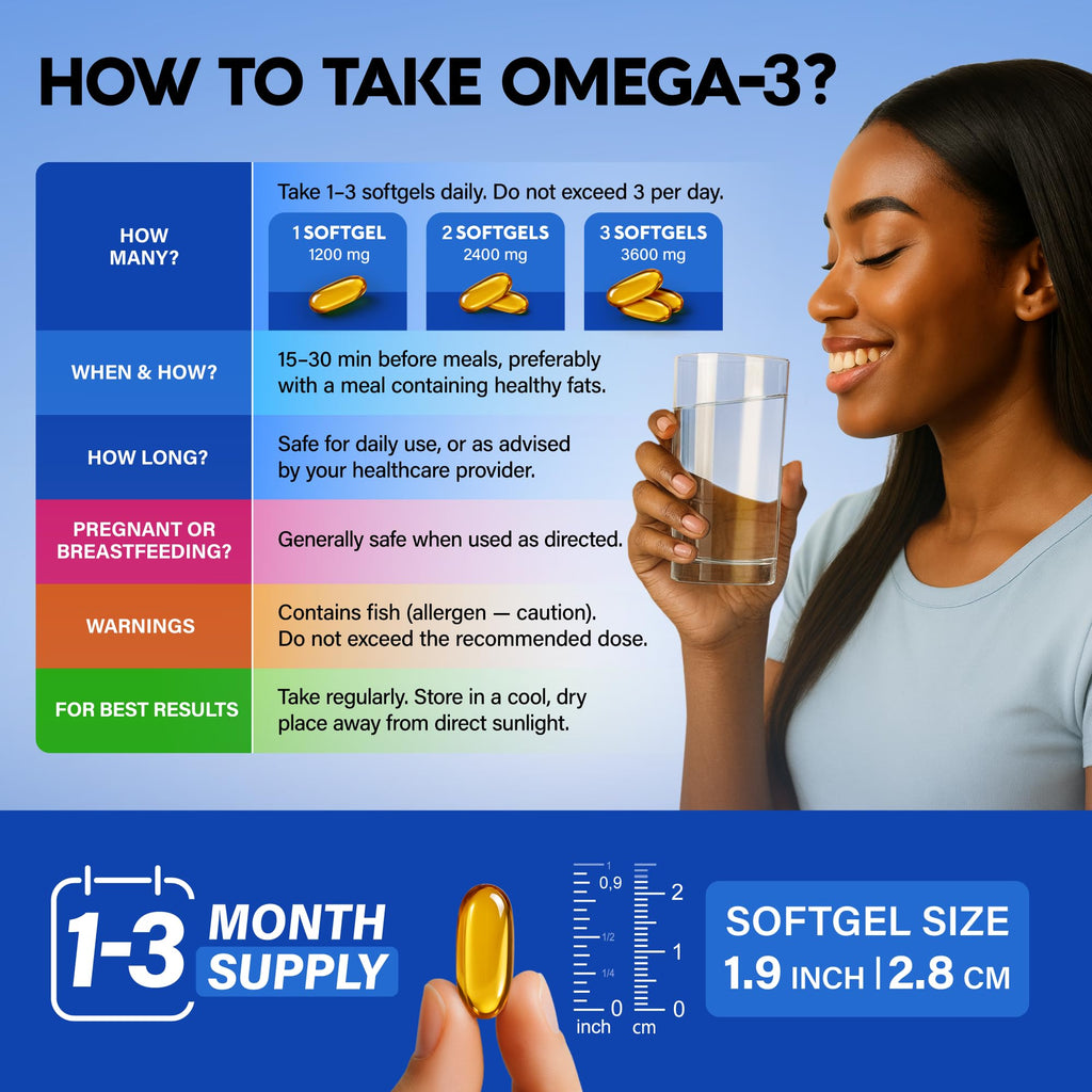 Omega 3 Fish Oil 3600 mg 90 Softgels A87468