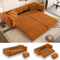 Orange Velvet 3 in 1 Convertible Sleeper Sofa J5754