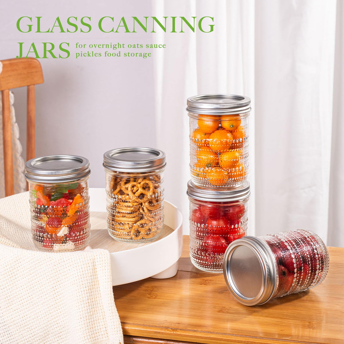 16 Oz Wide Mouth Glass Mason Jars 6 Packs Z871032