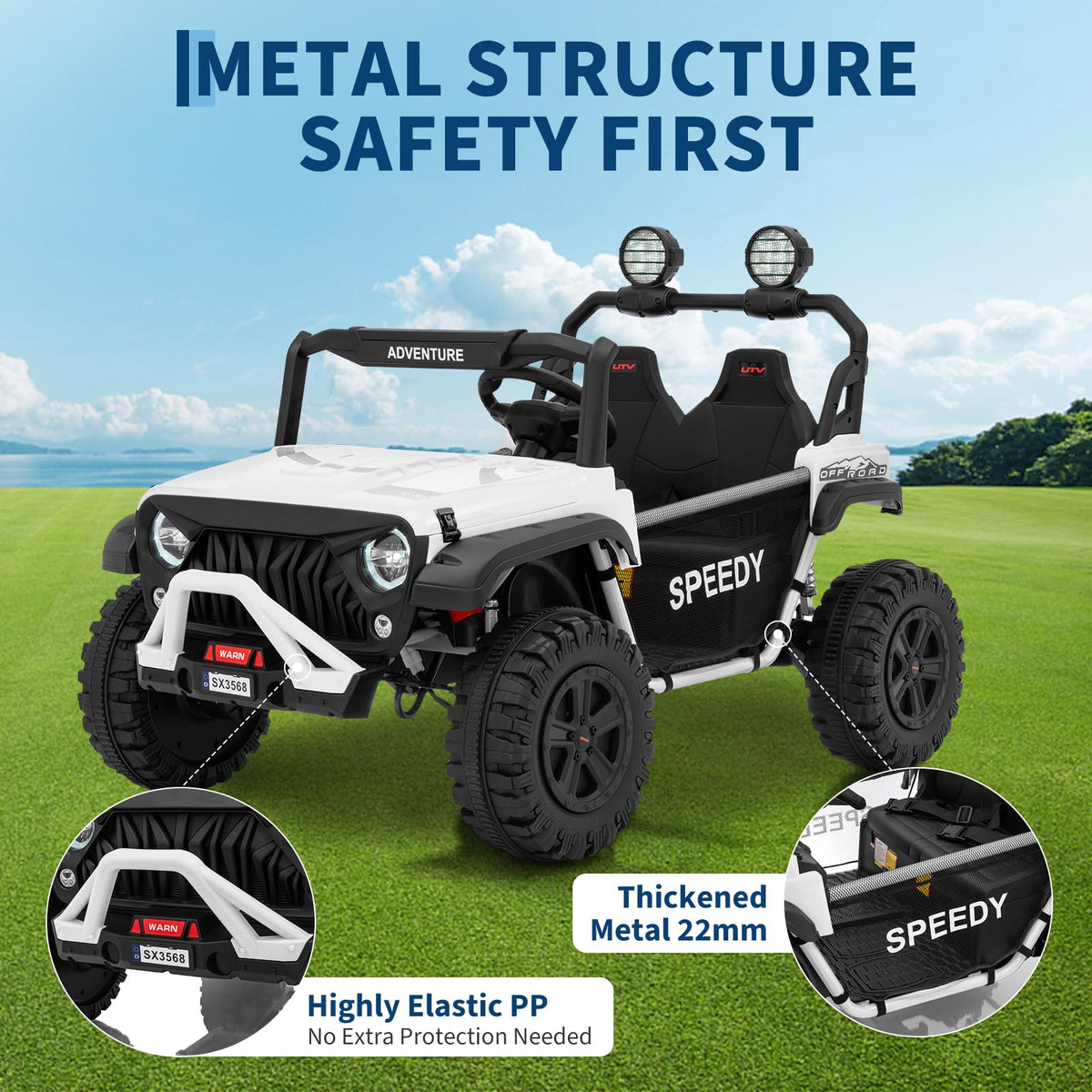 24V 4WD Electric Car 2 Seater UTV with Remote Control B290239