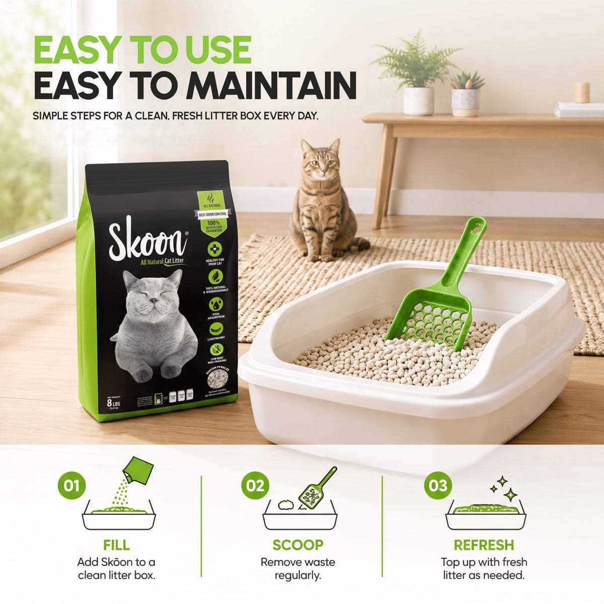 All Natural Unscented Cat Litter 8 lbs X304566