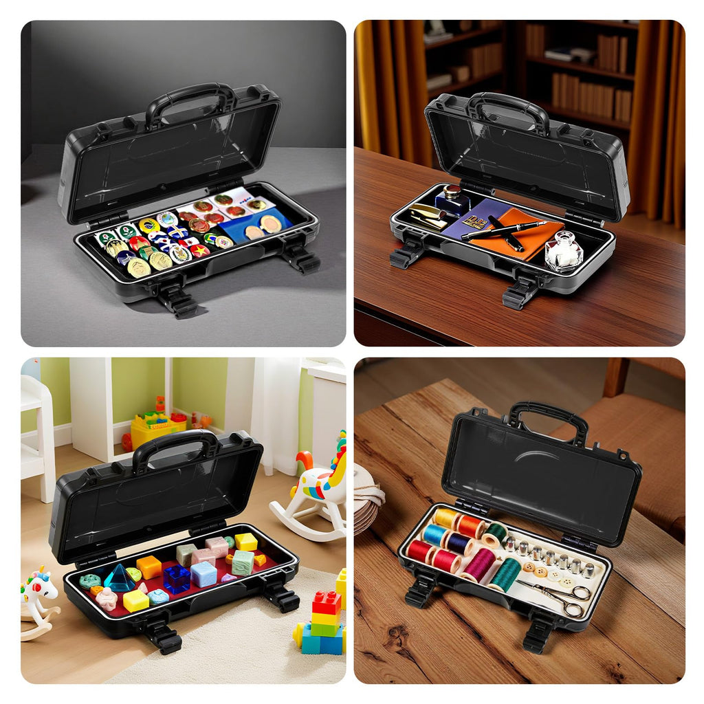 Black Steel Tool Box with Safety Latch and Handle F777139