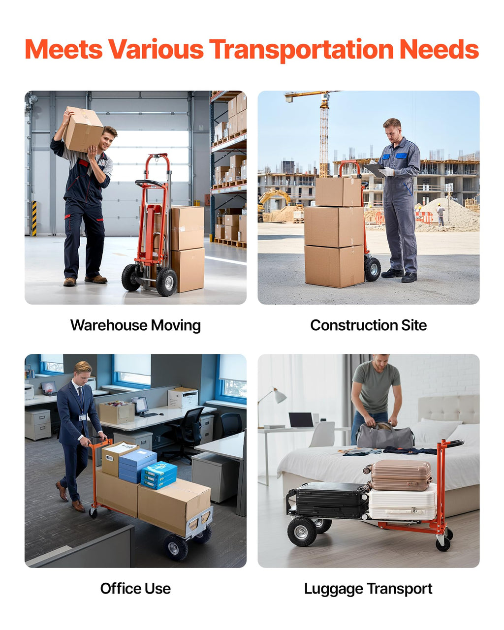 4 in 1 Hand Truck Dolly 1000 lbs Load Capacity R566
