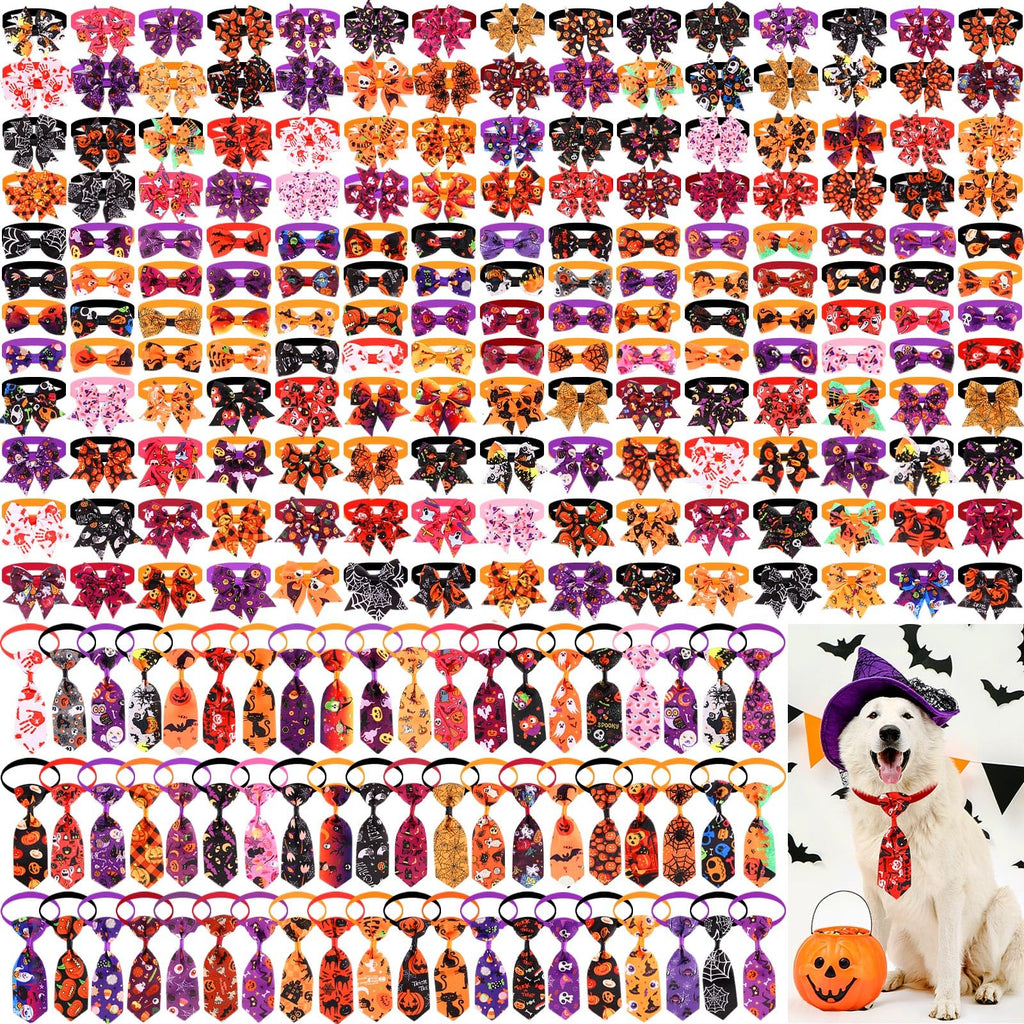 240 Pcs Halloween Dog Bows Tie Collars S486477