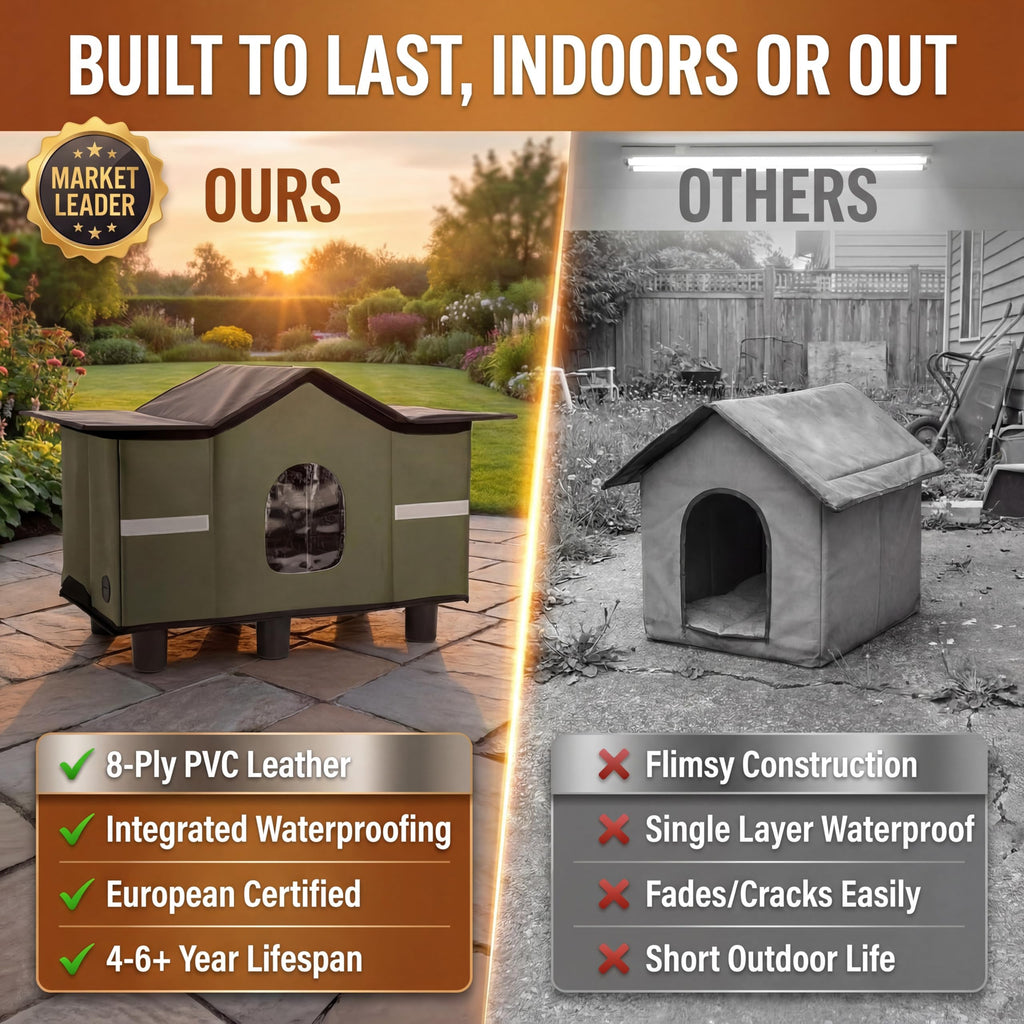 Insulated Outdoor Cat House with Self Warming & Self Cooling Mat F423534