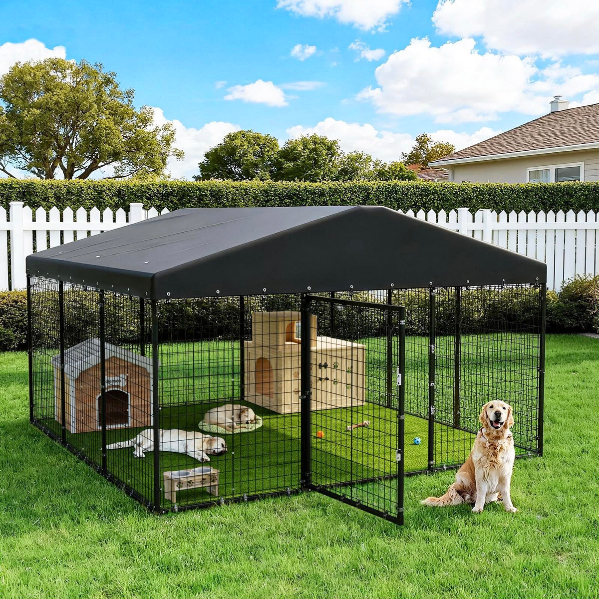 10 x 10 x 6 FT Outdoor Dog Kennel L651411