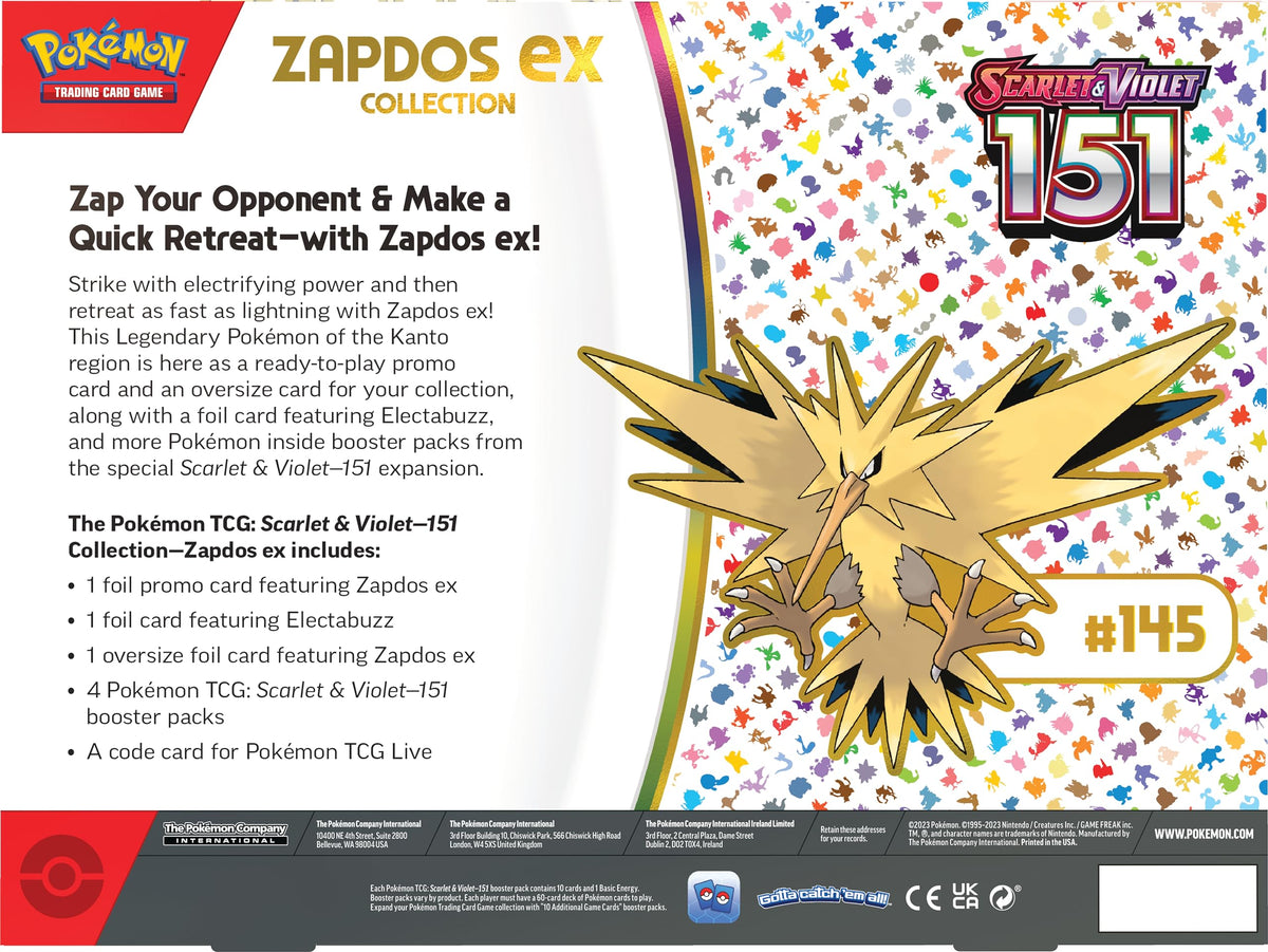 Pokemon TCG 151 Zapdos Ex Box U4550