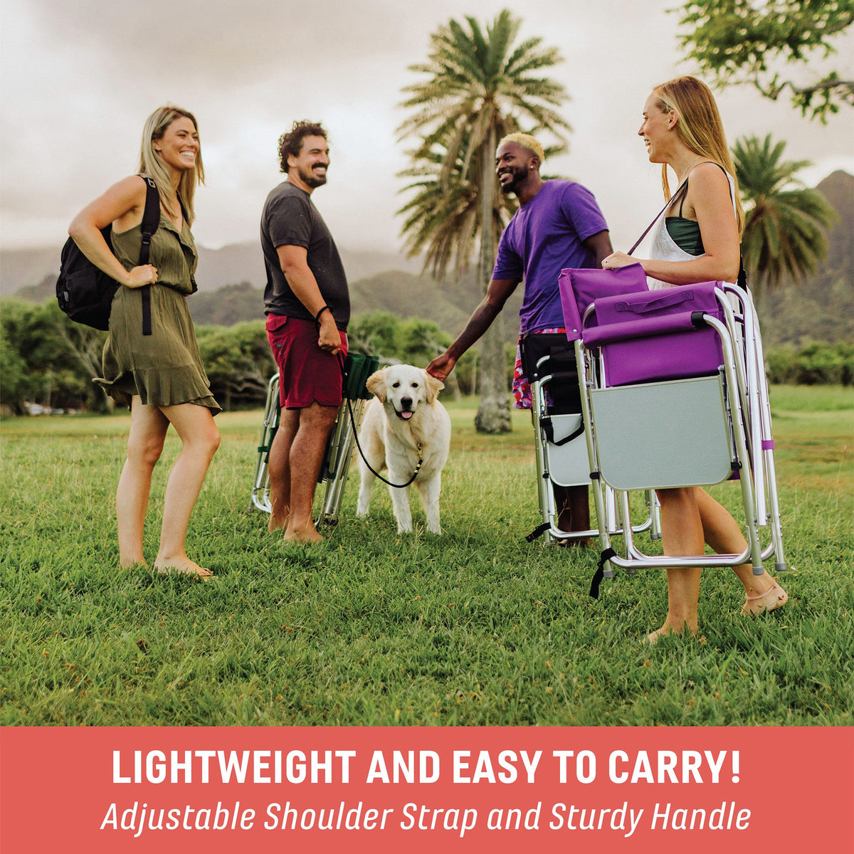Lightweight Aluminum Folding Outdoor Camping Chair with Side Table P32358