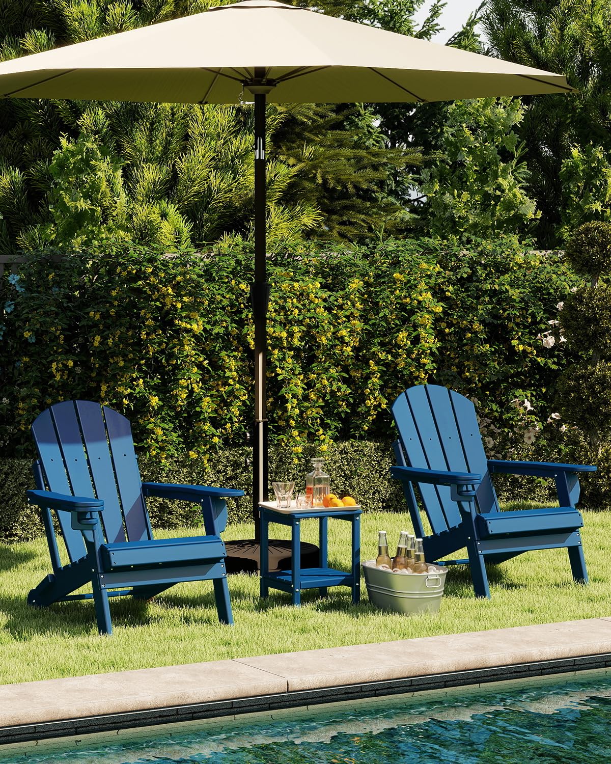 Folding Adirondack Chairs Set of 2 Blue F560