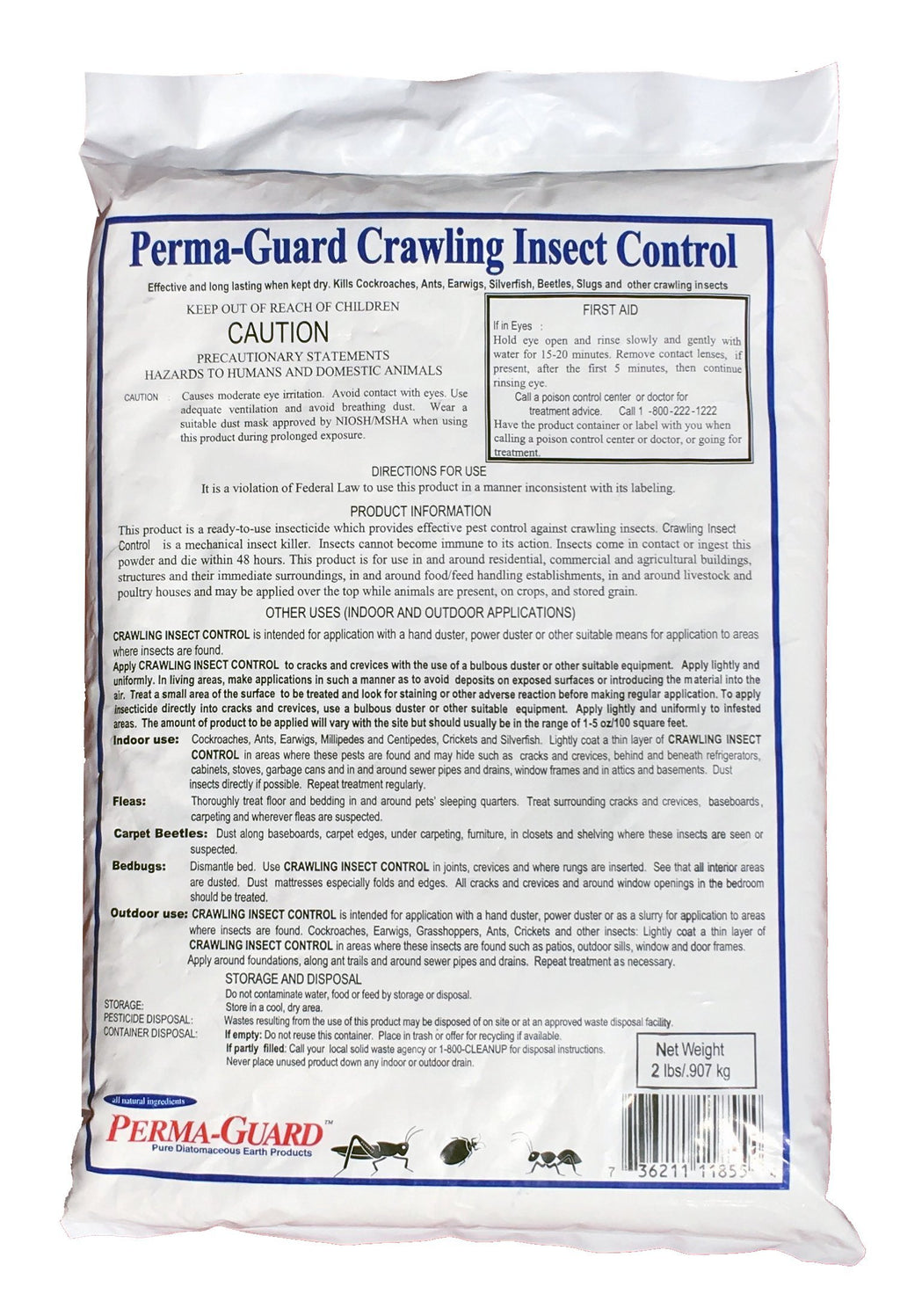 Diatomaceous Earth Powder 2 Pound Bag W8329