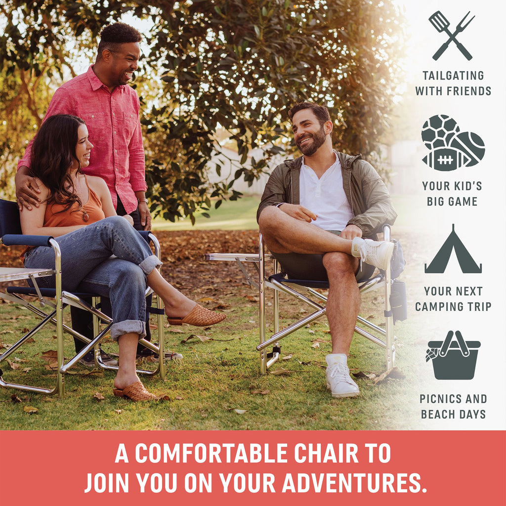 Lightweight Aluminum Folding Outdoor Camping Chair with Side Table P32358